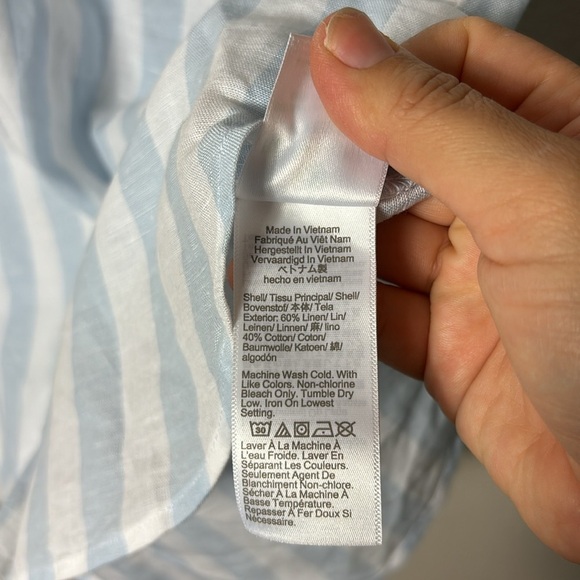 J. Crew Striped linen cotton sleeveless popover tunic top
Stripe blue white XS - Picture 7 of 10